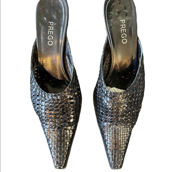 PREGO Black pointy toe mules Size 5 - Picture 2 of 9